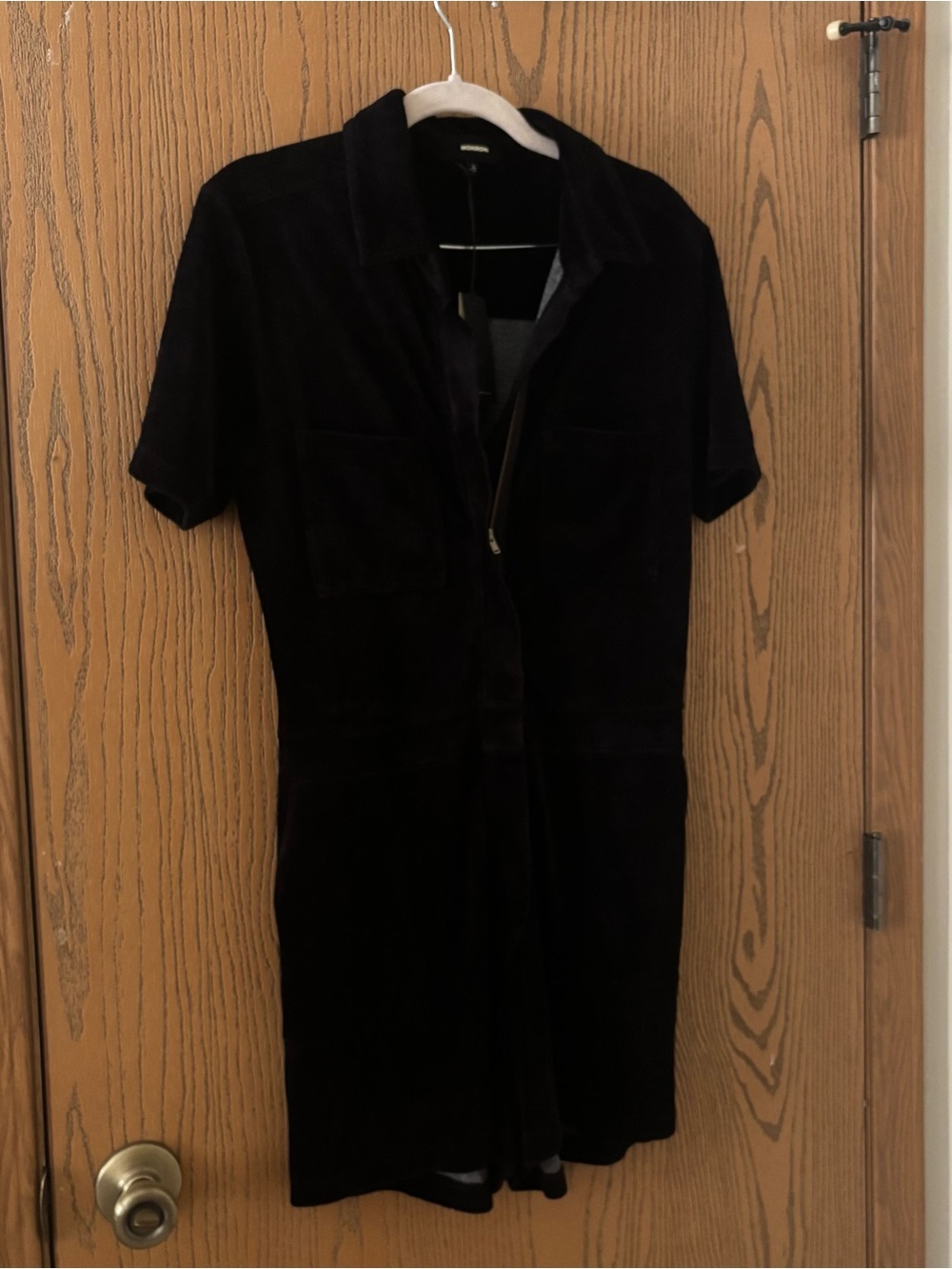 Monrow Terry Cloth Romper size Large Black NWT - Picture 2 of 5